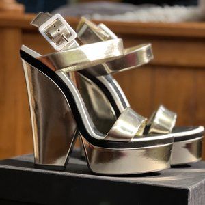 Zanotti Gold/Silver "Disco" Platform Sandals